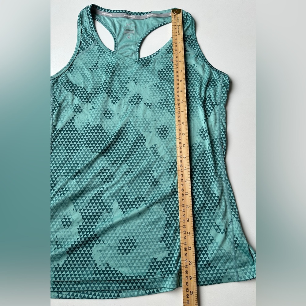 Nike Running Miler DriFit Green Floral Soft Stretch Workout Tank Women’s Large - Picture 6 of 8
